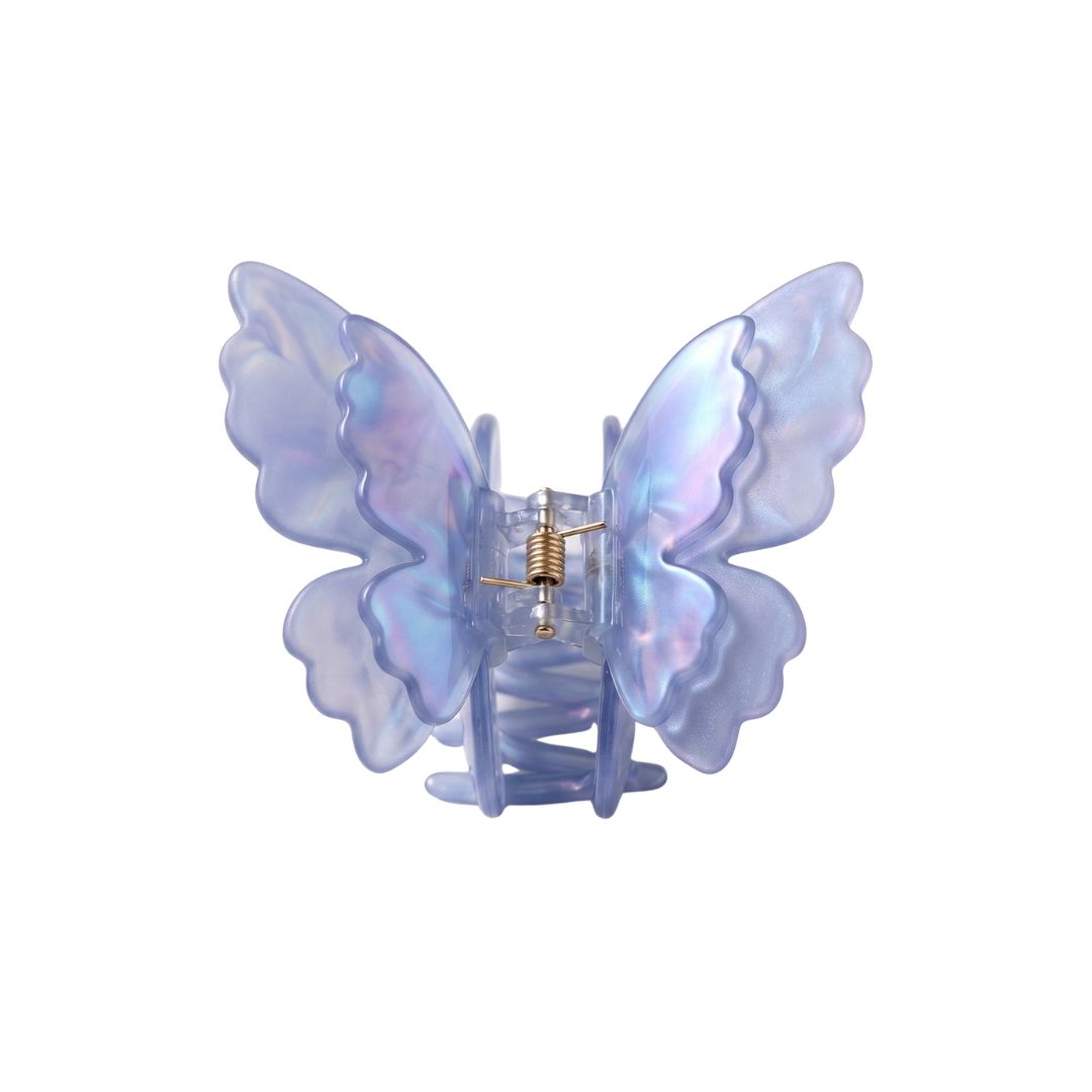 lavender blue iridescent butterfly claw clip acetate wings kanella