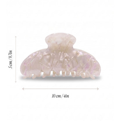 Bridal claw clip size chart showing dimensions in cm and inches