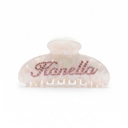 personalised crystal hair clip with name in acetate — kanella london